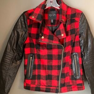 RD Style Plaid and Leather Jacket